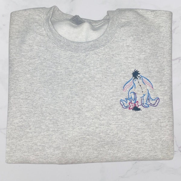 Eeyore Inspired With a Tail Sweatshirt, Hundred Acre Woods Inspired Embroidery