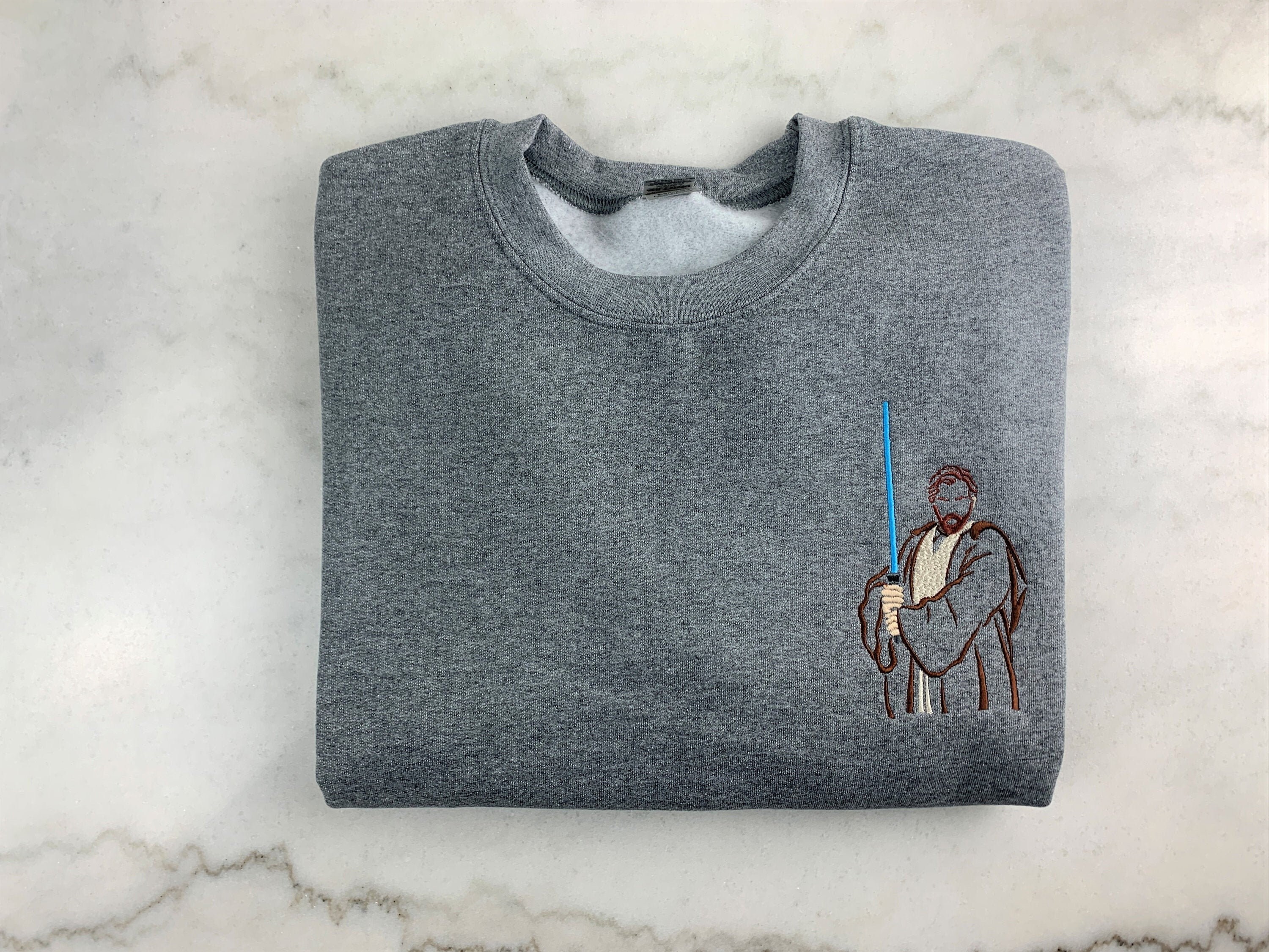 Obi Wan Sweatshirt, Embroidered Sweatshirt, Inspired by Star Wars, Ma…