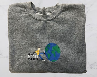 Sudadera con globo bordado de Boy Meets World - Estilo caricatura de los 90