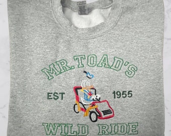 Toad Ride Sweatshirt, Embroidered, Inspired by Rides from Theme Parks
