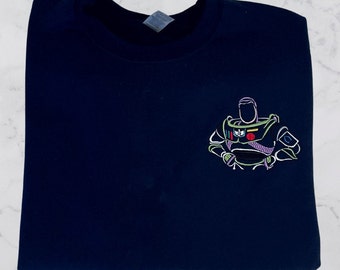 Spaceman Besticktes Sweatshirt im 90er Jahre Waldläufer Style