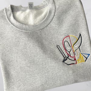 Deadp00l und W0lfie Sweatshirt, Halb Mann, Halb Held Sweatshirt, Besticktes Sweatshirt, Beste Freunde Shirt