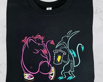 Embroidered Villain Sweatshirt: 90's Throwback Theme Park Wear
