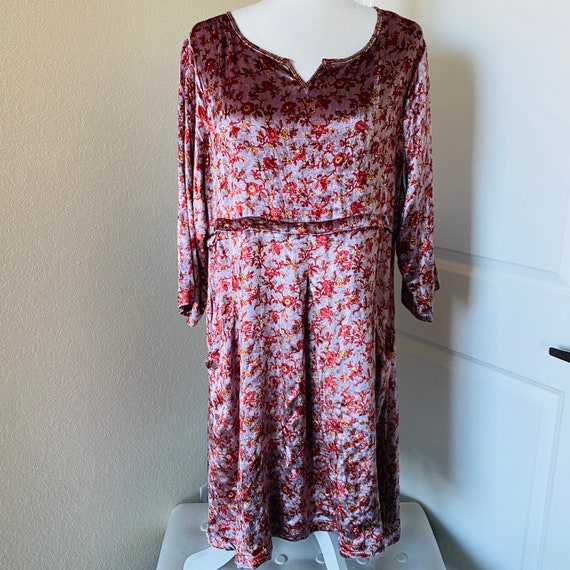 Vintage April Cornell velour floral dress