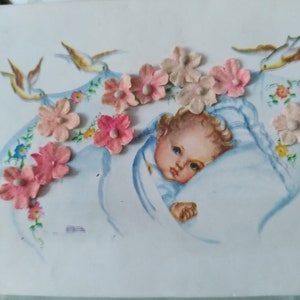 So süß! Kleine Boudoir Brocante alte shabby Blümchen Pappschachtel Papierschachtel Schachtel Weiß Rosa Blüten Taufe Papier Baby Taufe Kind