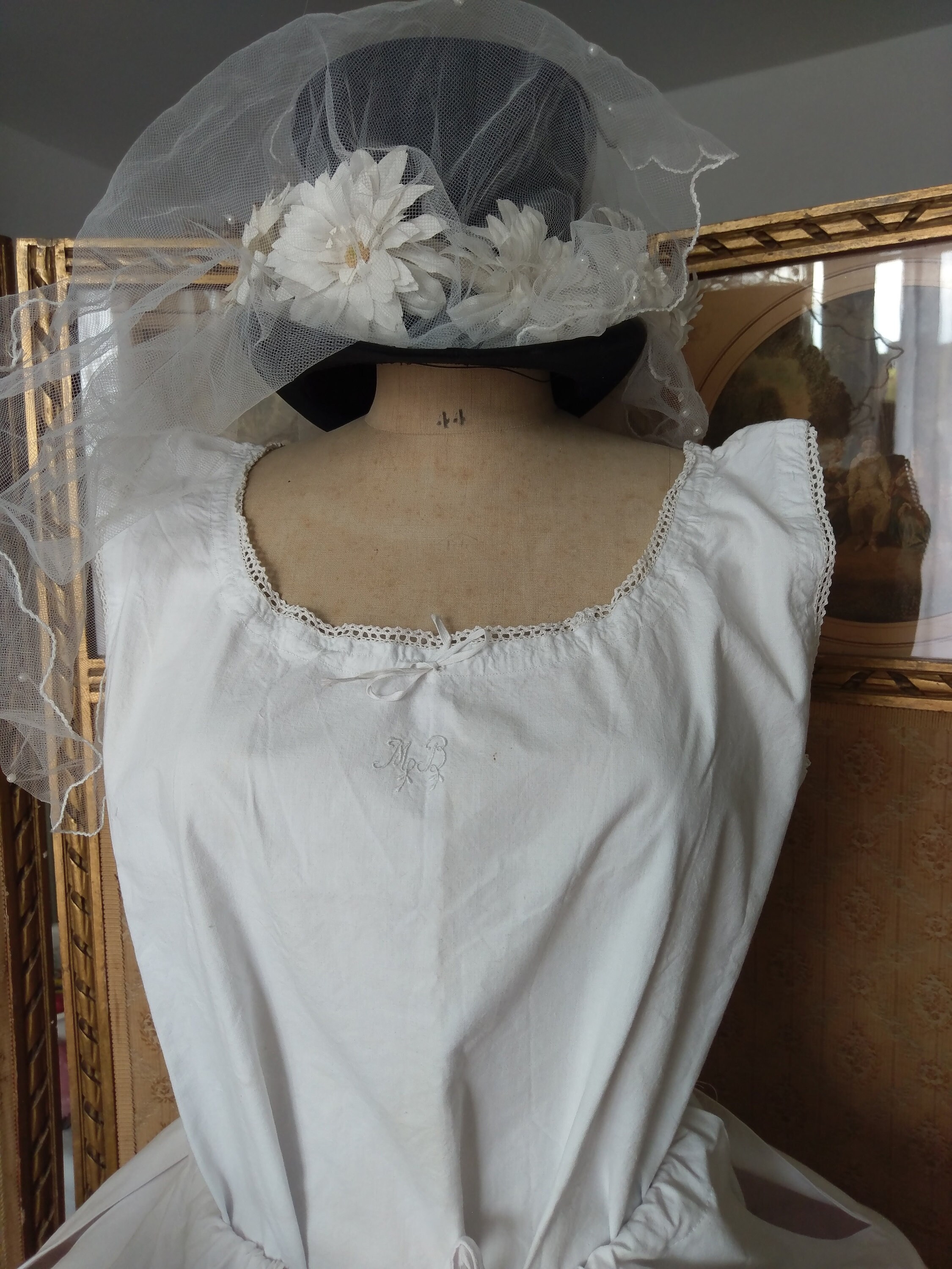 Antikes Kleid Unterhemd mit Monogramm J. C. Nachthemd | Etsy