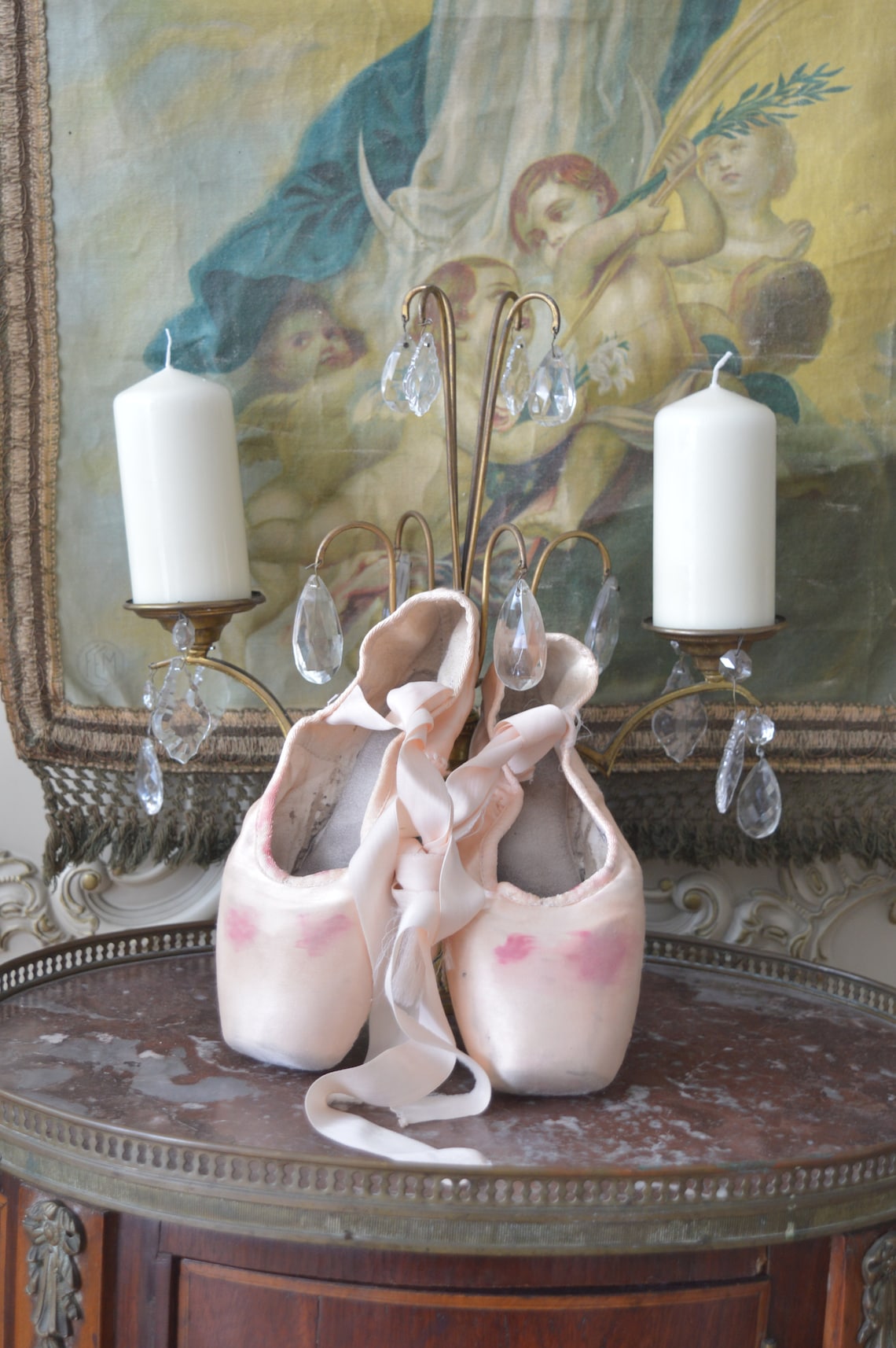 satin ballet shoes with ribbons