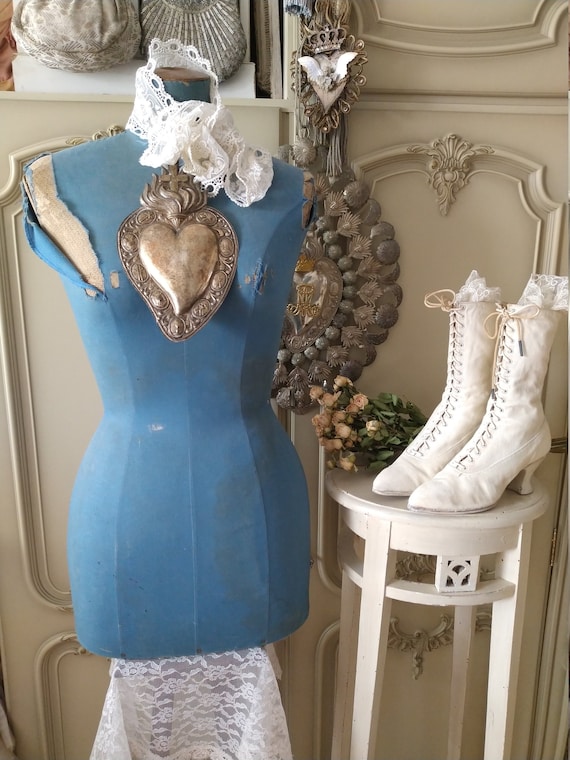 RAR in Blue: Authentic Shabby Chic Decoration. Antique Brocante Wasp Waist Dress  Form Mannequin From France - Etsy Finland