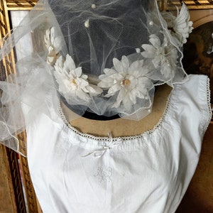 Antique dress undershirt with monogram J. C. Nightdress underwear from France - so Brocante & Shabby