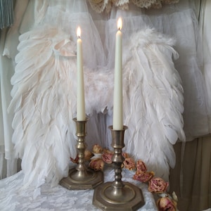Decorative noble candlestick altar candlestick France brass 1-flame shabby chic from France Brocante