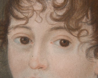 Zauberhaftes antikes Gemälde Pastell Porträt Pastellzeichnung eine Dame / junge Dame 19. Jahrhundert Holzrahmen Bild Pastell