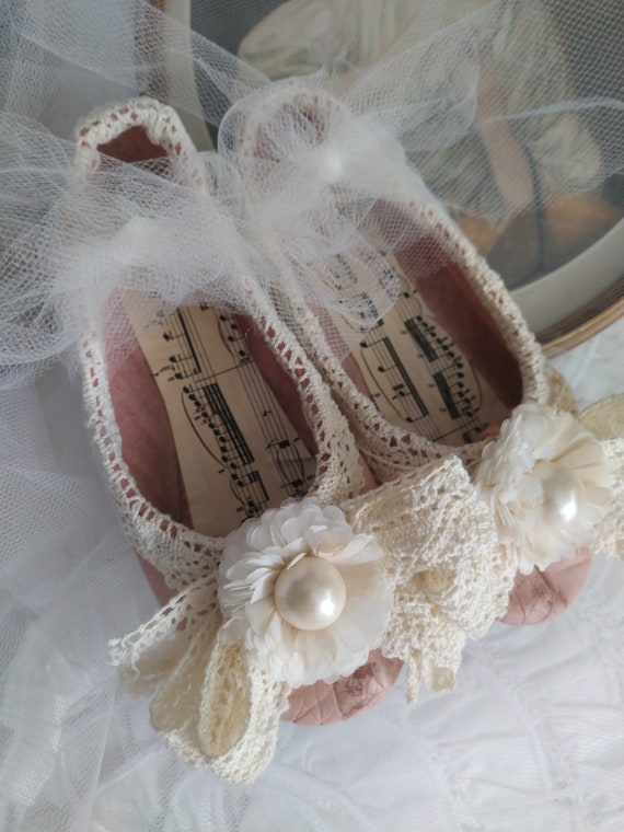 Romantic Vintage Kids Leather Ballet Shoes Baller… - image 5