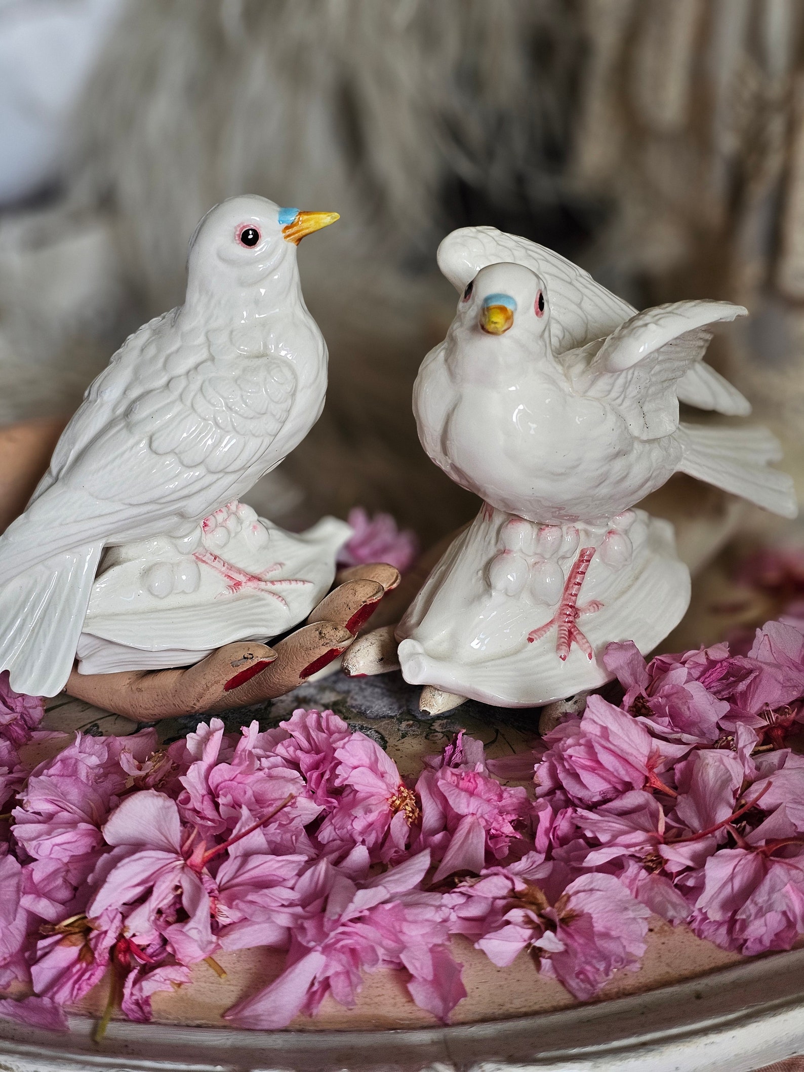 Vintage Paperweight Paperweight Paperweight 2 Little Bird Set Glass ...