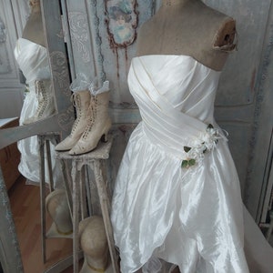 Apart Vintage! Champagne wedding dress wedding dress ball gown tulle corsage boudoir shabby chic Gr. 42 wedding flowers taffeta
