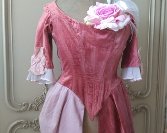 RARITY: Antique Stage Theater Dance Ballet Costume Velvet Corsage Dress Corset France Circus Pierrette Pierrot