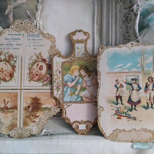 Impresión litográfica antigua, imágenes publicitarias, imágenes brillantes, troqueles de cartón, impresión cromolitografía en relieve, imágenes cromadas alrededor de 1900, niñas florales