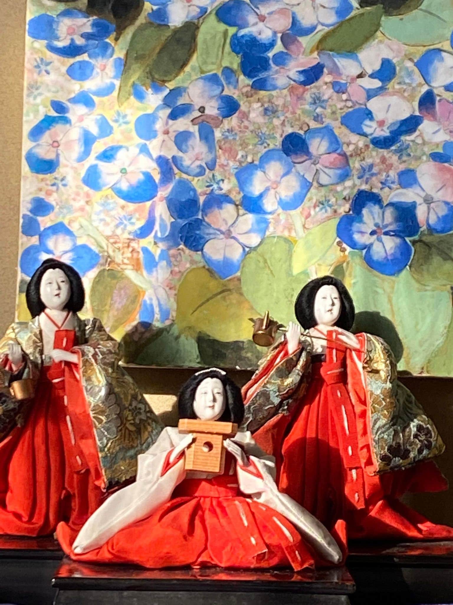 RARE! 3 Old Japan Dolls Vintage Hina Matsuri Sannin Kanjo Court