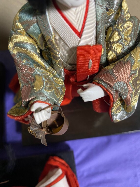 RARE! 3 Old Japan Dolls Vintage Hina Matsuri Sannin Kanjo Court