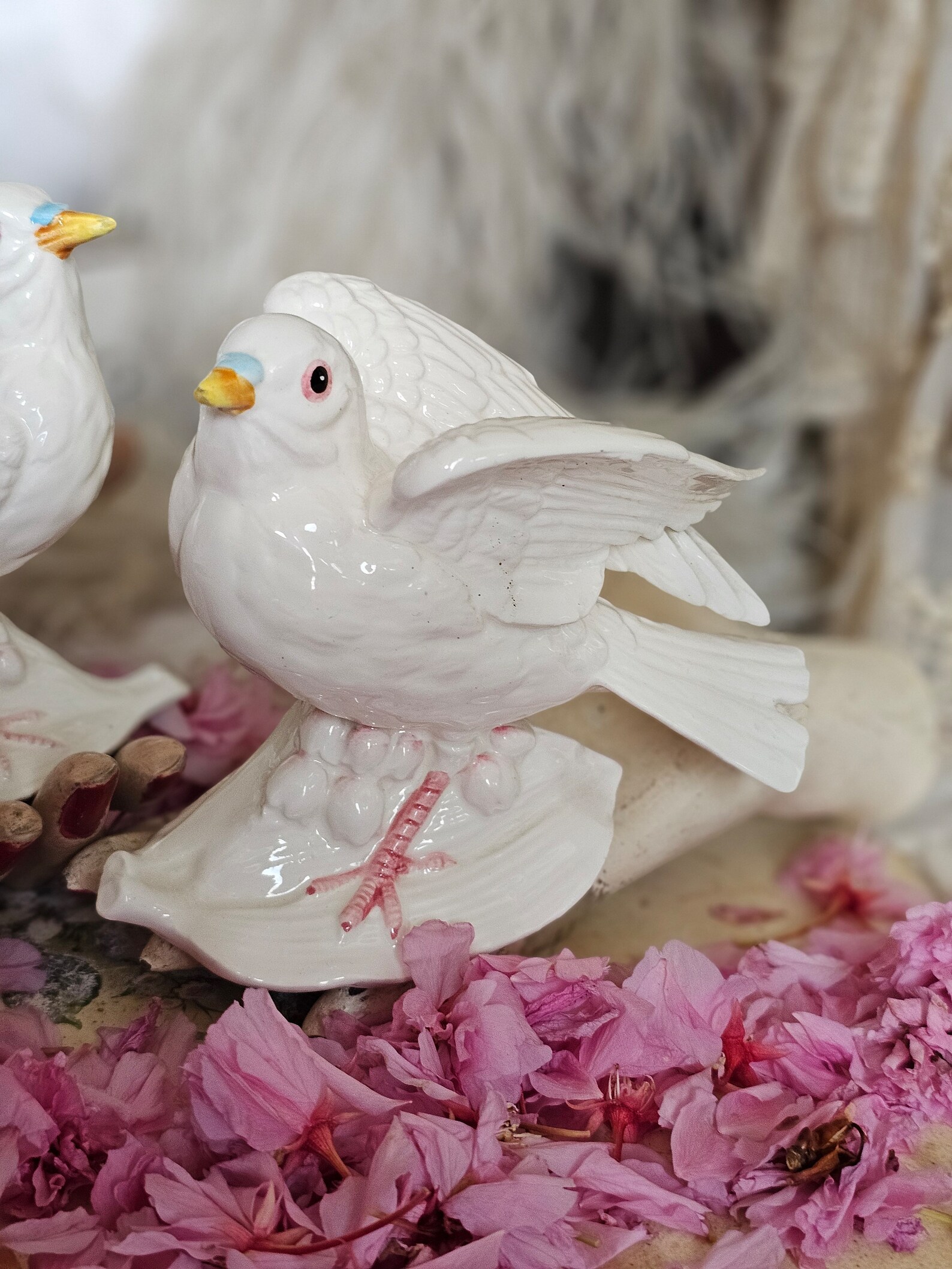 Vintage Paperweight Paperweight Paperweight 2 Little Bird Set Glass ...