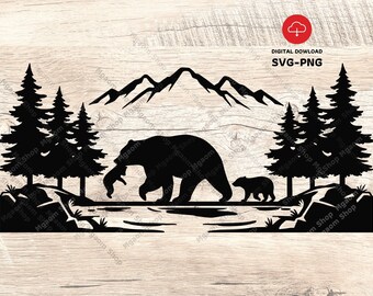 Free Free 268 Mountain Range Bear Svg SVG PNG EPS DXF File