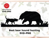 hound hunting scene Svg, Best bear hound hunting Svg, Hunting Svg , Bear hunting svg , SVG for Hunter ,Gift for hunter ,Best hound svg file