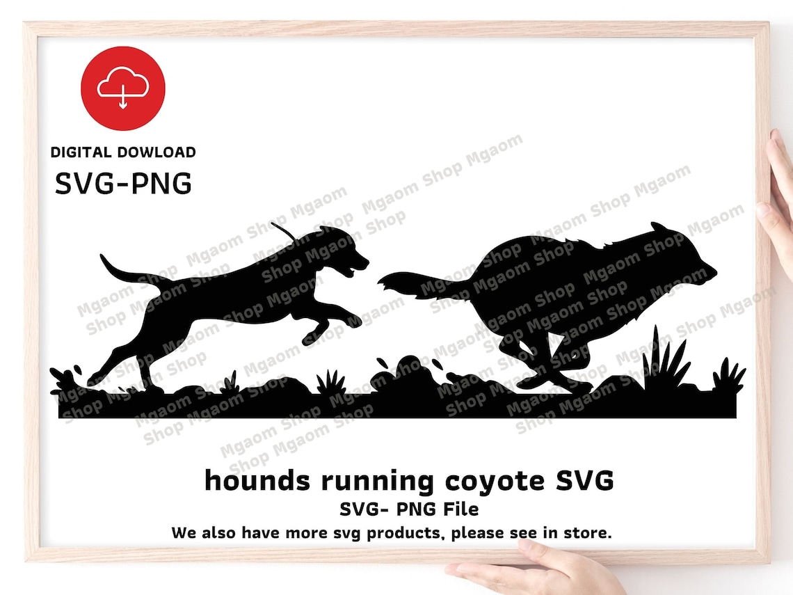 Hounds Running Coyote SVG Hound Chasing Coyote Svg Png File Etsy