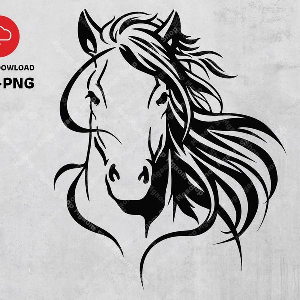 Horse Head SVG, Horse SVG, Horse Drawing SVG, Graceful horse Svg file