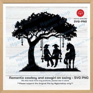 Romantic Cowboy Cowgirl Swing SVG: Western Valentine's Day (Digital Download)