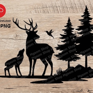 Deer svg ,Little deer family Svg file, Deer family Svg , Deer Forest SVG file