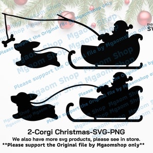 Merry Christmas SVG, Corgi Christmas svg cut file, Corgi and Santa svg, Christmas dog svg ,Funny Christmas svg,Dog svg, SVG for family