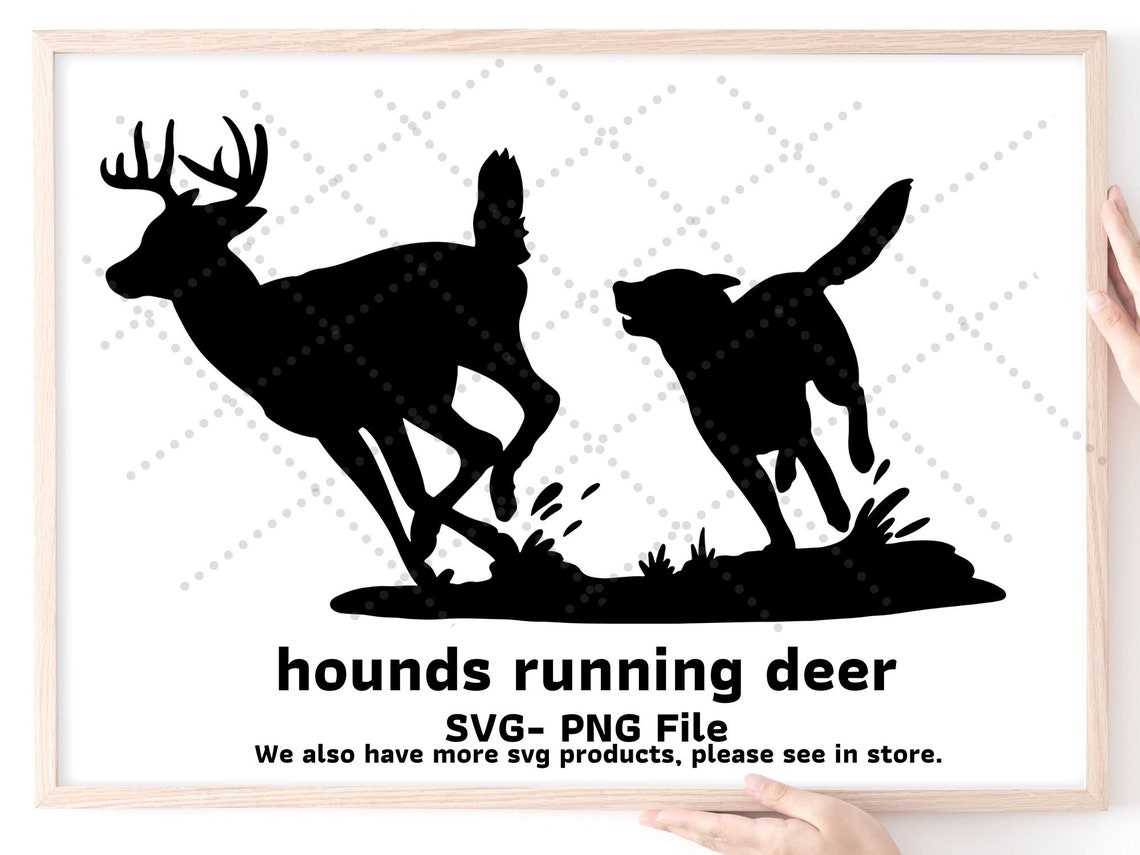 Hounds running deer SVG Hound Chasing Deer Svg Png file svg Etsy