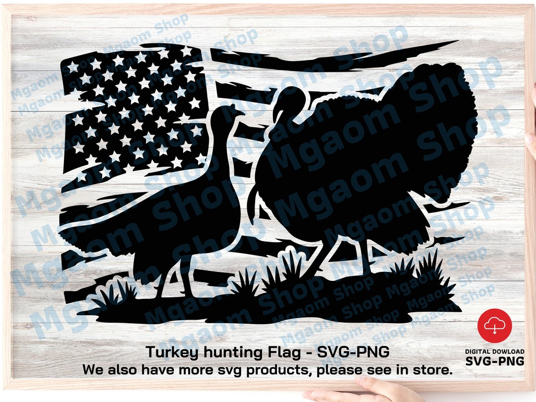 Turkey Hunting USA Flag SVG PNG: Family Gift (digital Download) - Etsy