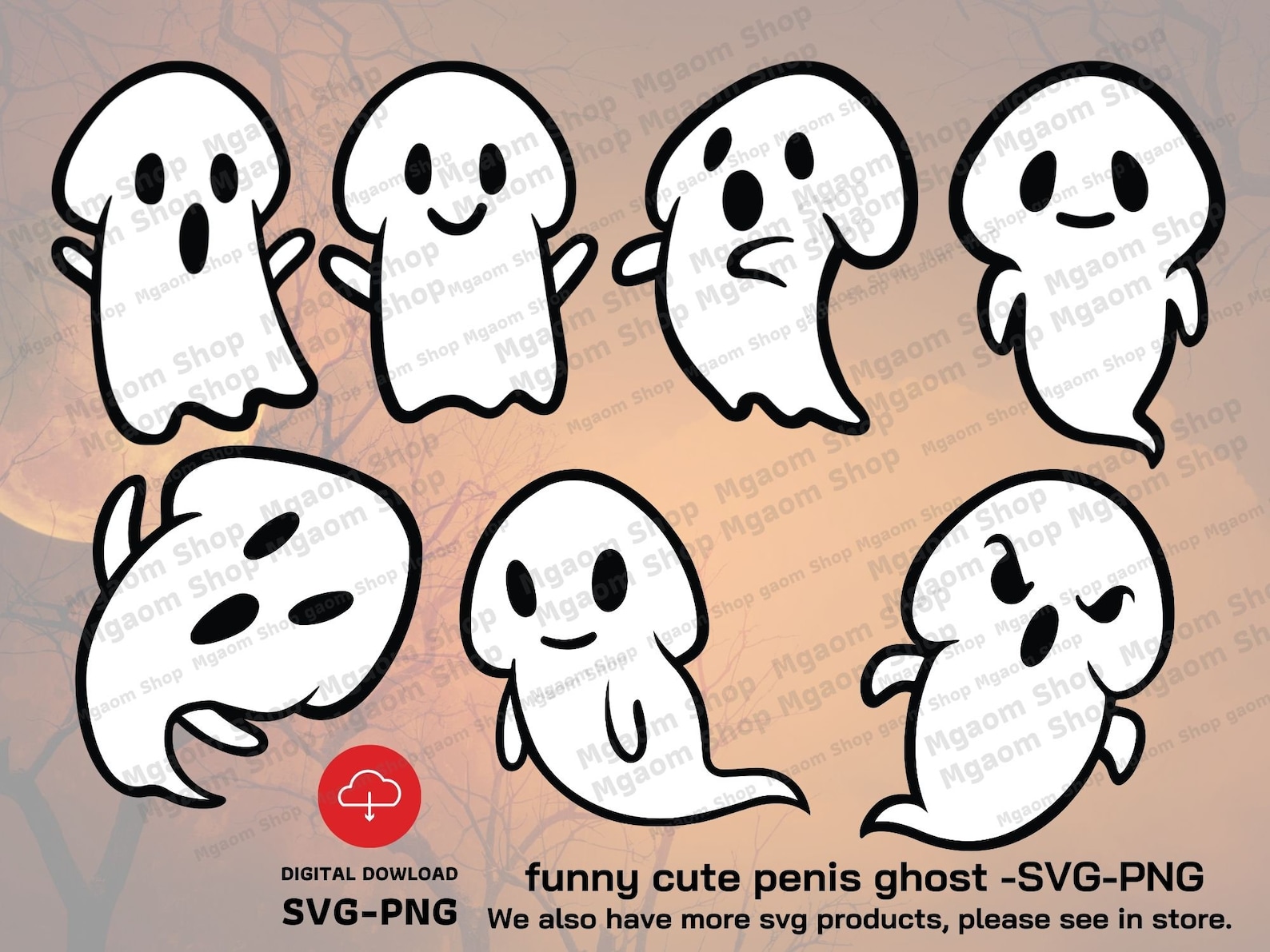 Ghost svg Halloween svg funny cute penis ghost svg boo svg | Etsy