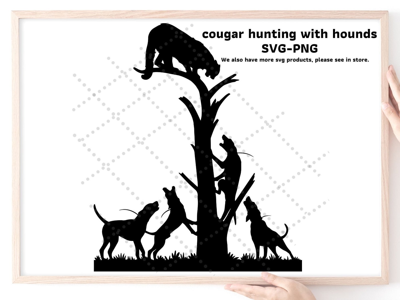 Cougar hunting with hounds SVG file Mountain Lion Hounds Etsy