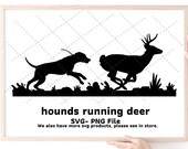 hounds running deer SVG , Hound Chasing Deer Svg Png file, svg for hunter.
