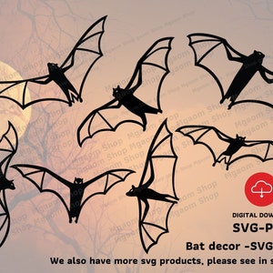 Bat Decor SVG: Halloween Decoration, DIY Crafting (Digital Download)