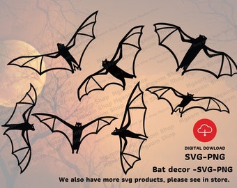 Bat Decor SVG: Halloween Decoration, Bat Halloween SVG (Digital Download)
