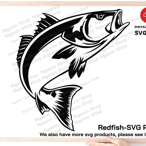 Redfish svg, Redfish jumping Svg, Red Drum fish svg, Fishing svg,Gift for Fisherman