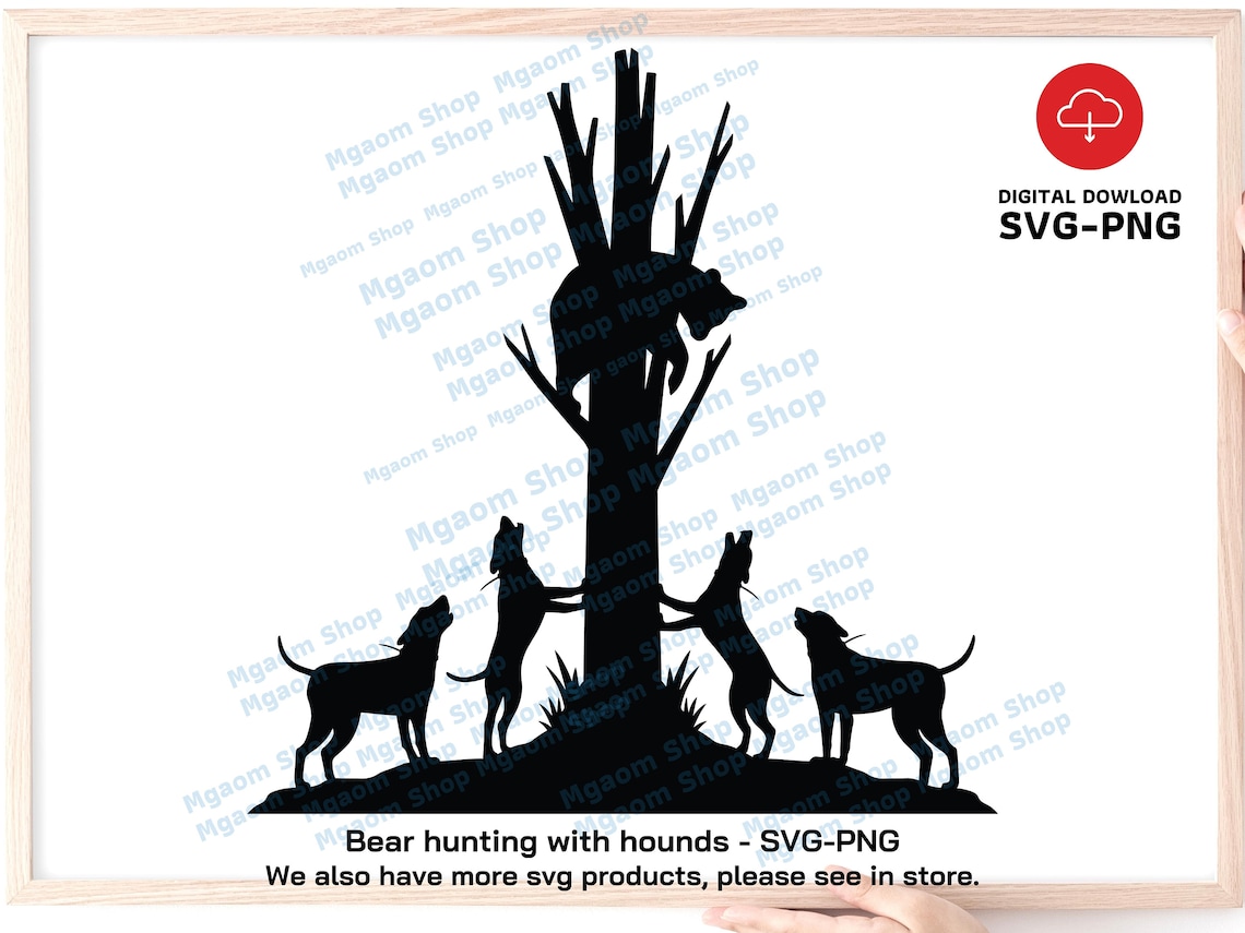 Bear Hunting With Hounds SVG File bear Hunting Svg Hounds Etsy