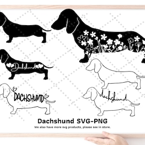 Dachshund SVG , New Dachshund SVG file, flower dachshund svg