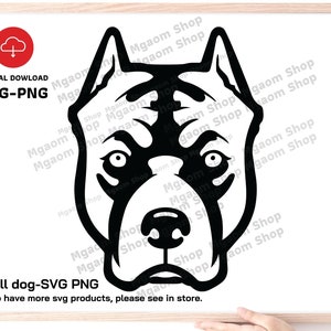 Pitbull Dog Face SVG/PNG: American Pit Bull Lover (Digital Download)
