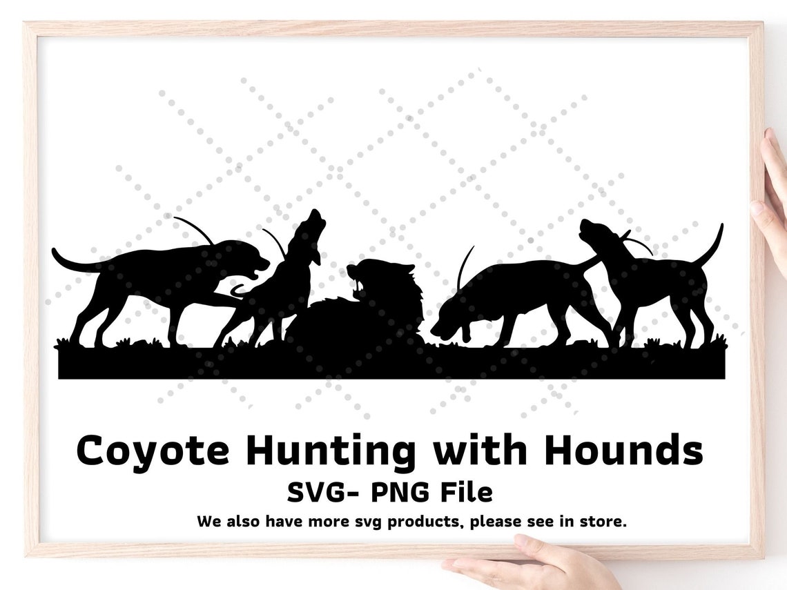 Coyote Hunting with Hounds SVG PNG File Hound hunting svg Etsy