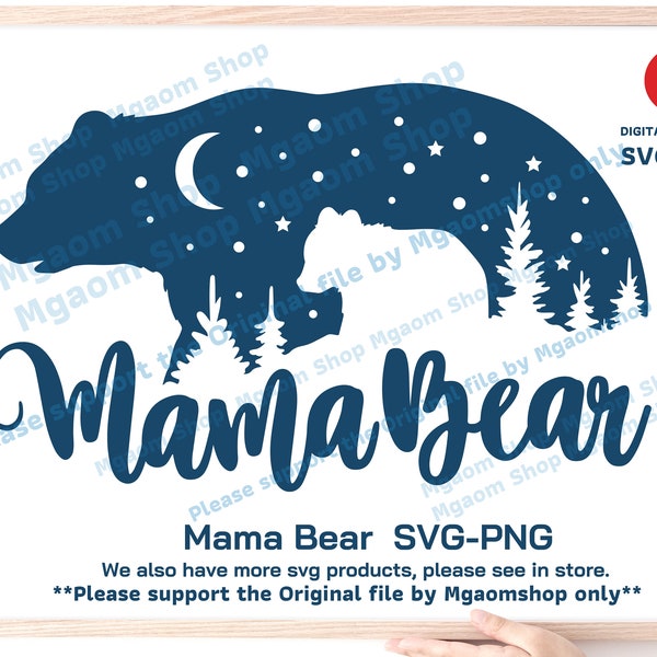 Mama Bear Svg, Mother's day Svg, Mama Svg, Mom Svg, Mom Bear Svg, Mom and baby Svg, Svg for family