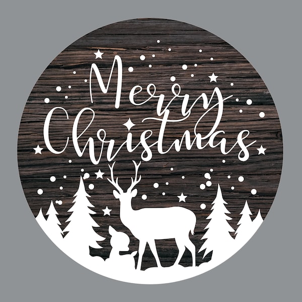 Merry Christmas Door Hanger SVG Cut File (Digital Download)