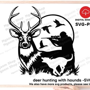 Deer hunting svg, Deer hunting with hounds svg, Deer hunting scene SVG ,Hound Chasing Deer svg, SVG for hunter, SVG gift for hunter