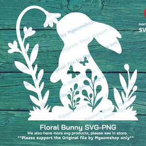 Floral Bunny SVG, Bunny Blumen SVG, Bunny svg, Osterhase svg, Frohe Ostern svg, niedliche kaninchen svg, Ostern svg, Frühlingskaninchen svg