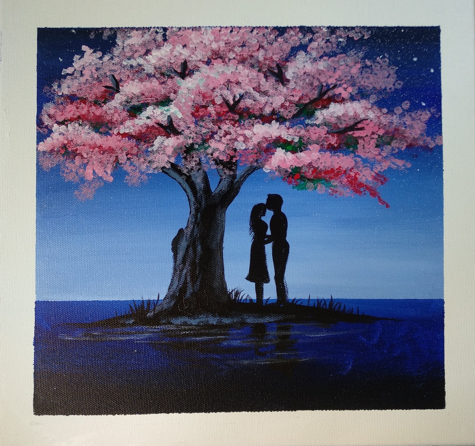 Couple in Love Under Cherry Blossom Tree Etsy