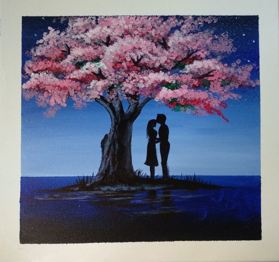 Pareja en el amor bajo el árbol de la flor de cerezo - Etsy España Pareja en el amor bajo el árbol de la flor de cerezo - Etsy España