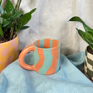 Ceramics Mug ORANGE MINT || Stoneware Ceramics Cup || Tea mug || Ceramic Coffee Mug || Colorful Mug