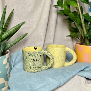 Ceramic Mug POLKADOT / Handmade coffee mug / Colourful stoneware mug / Unique tea cup / Office mug image 1